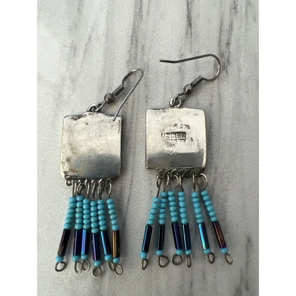 Vintage Alpaca Mexico Earrings